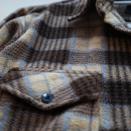 Vintage teddy flannel Shirt Size M-L cotton linen