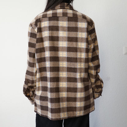 Vintage teddy flannel Shirt Size M-L cotton linen
