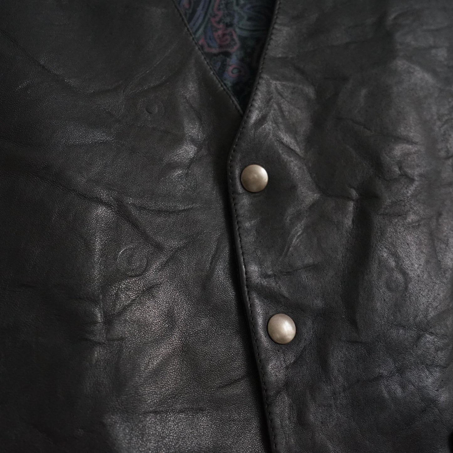 Vintage leather Vest men Size S-M