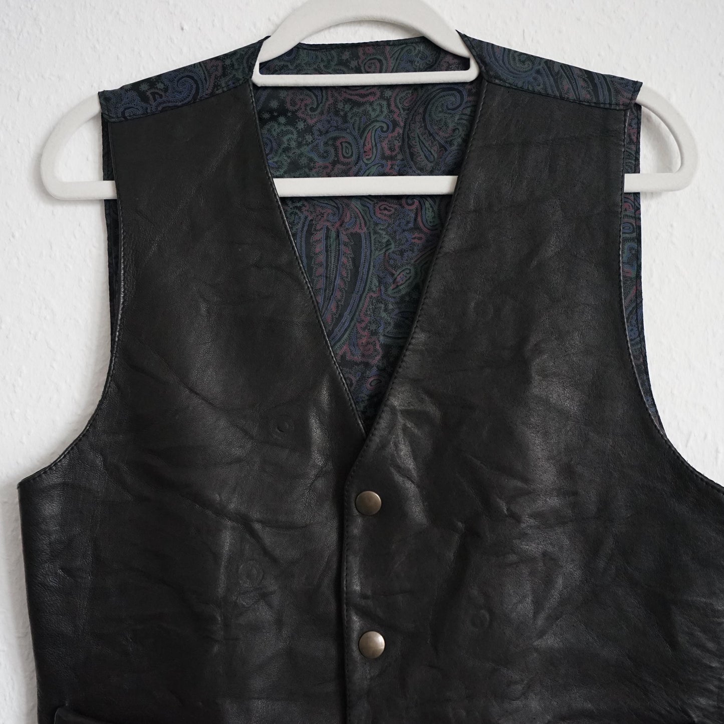 Vintage leather Vest men Size S-M