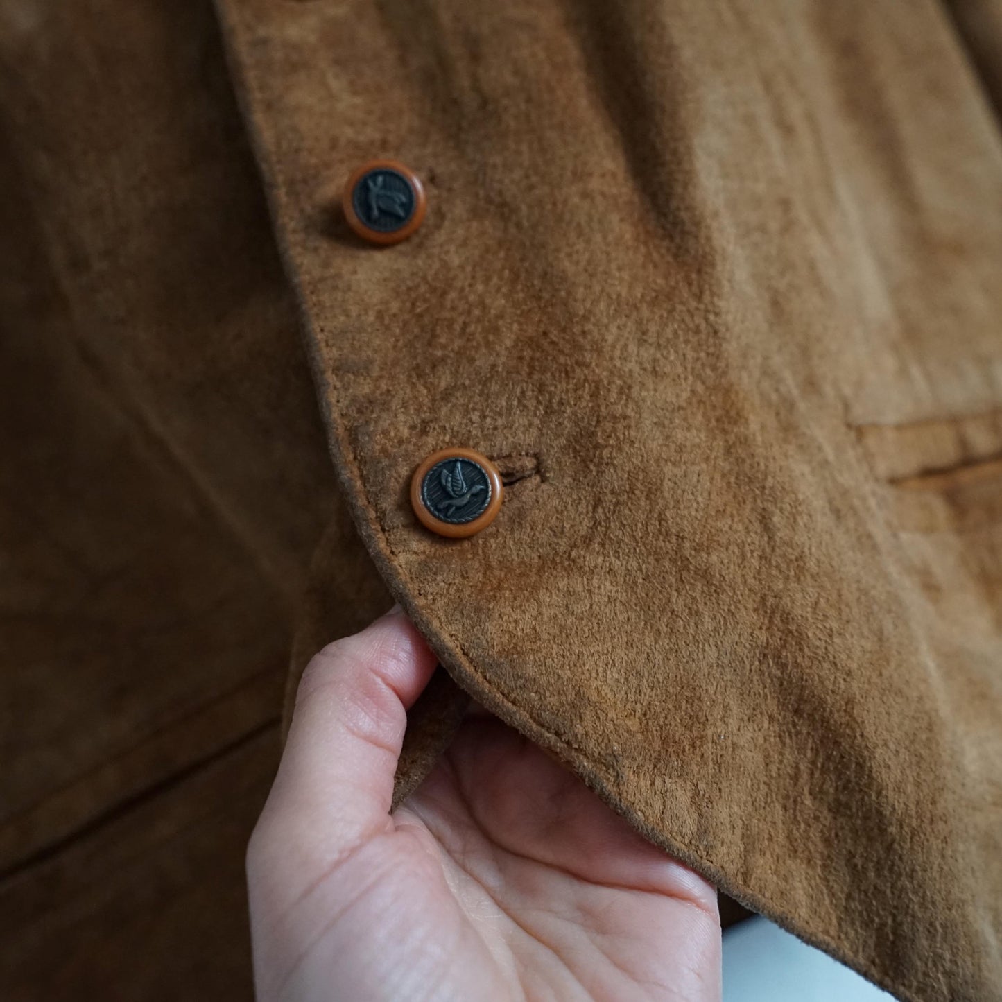 Vintage suede Vest men Size S l