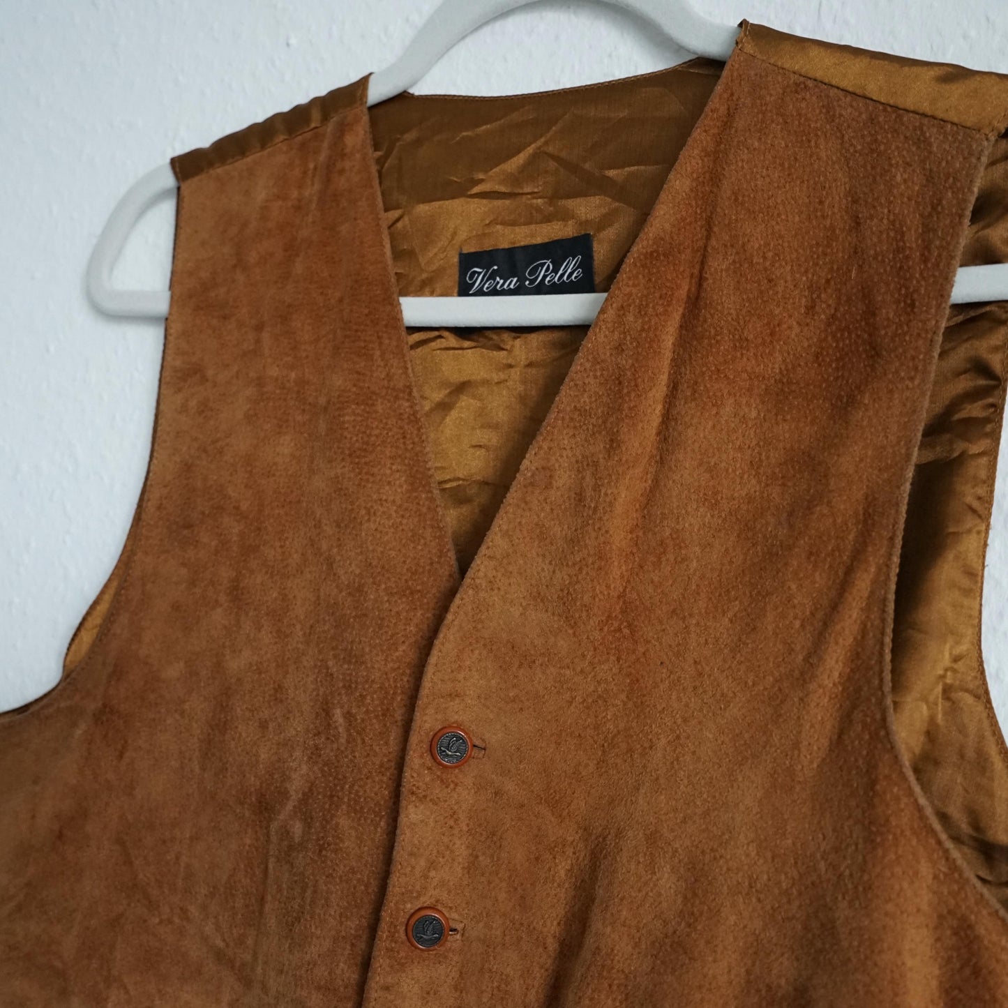 Vintage suede Vest men Size S l