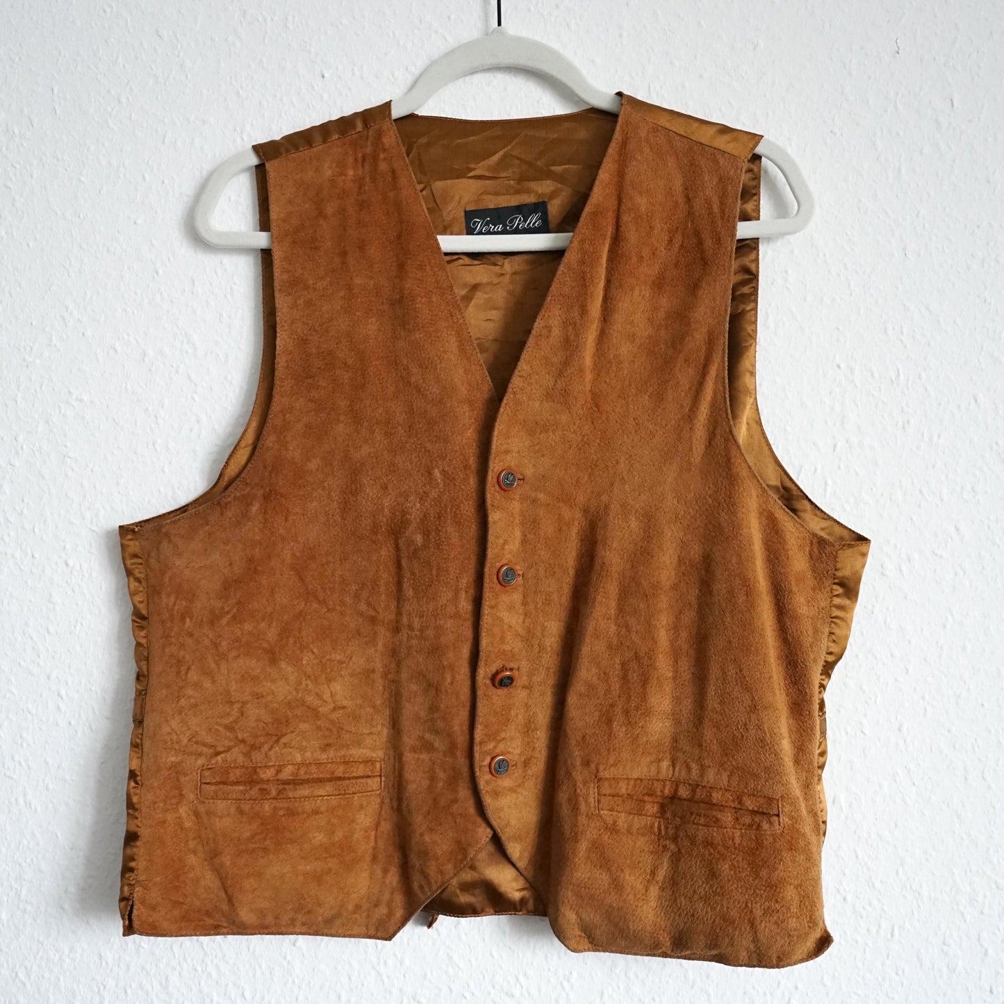 Vintage suede Vest men Size S l