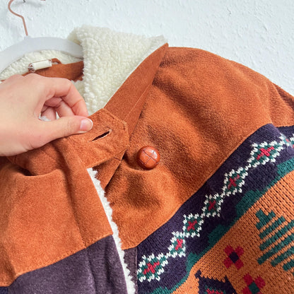 Vintage Leather Bomber Jacket men Size M