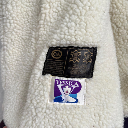 Vintage Leather Bomber Jacket men Size M