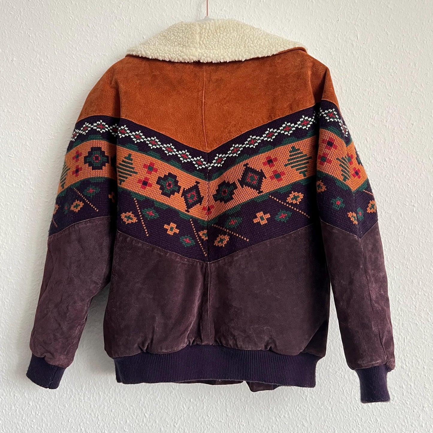 Vintage Leather Bomber Jacket men Size M