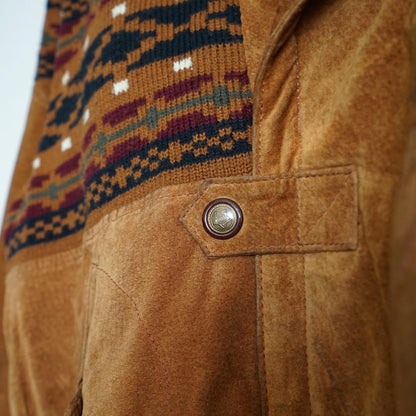 Vintage Leather Bomber Jacket men Size M unisex