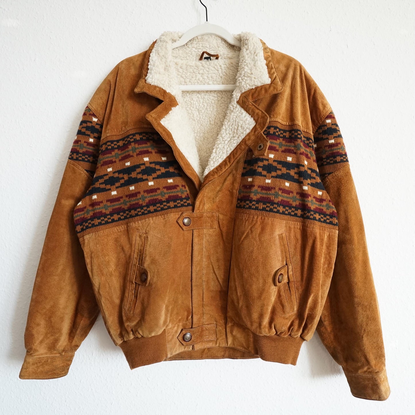 Vintage Leather Bomber Jacket men Size M unisex