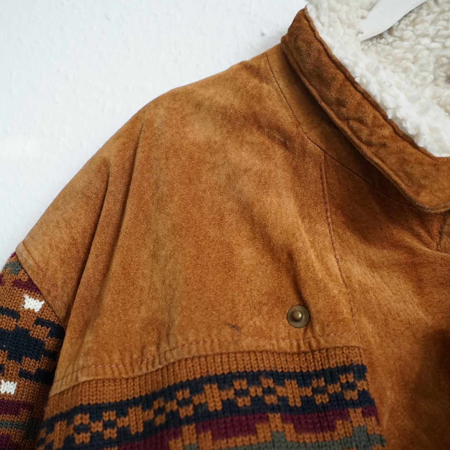 Vintage Leather Bomber Jacket men Size M unisex