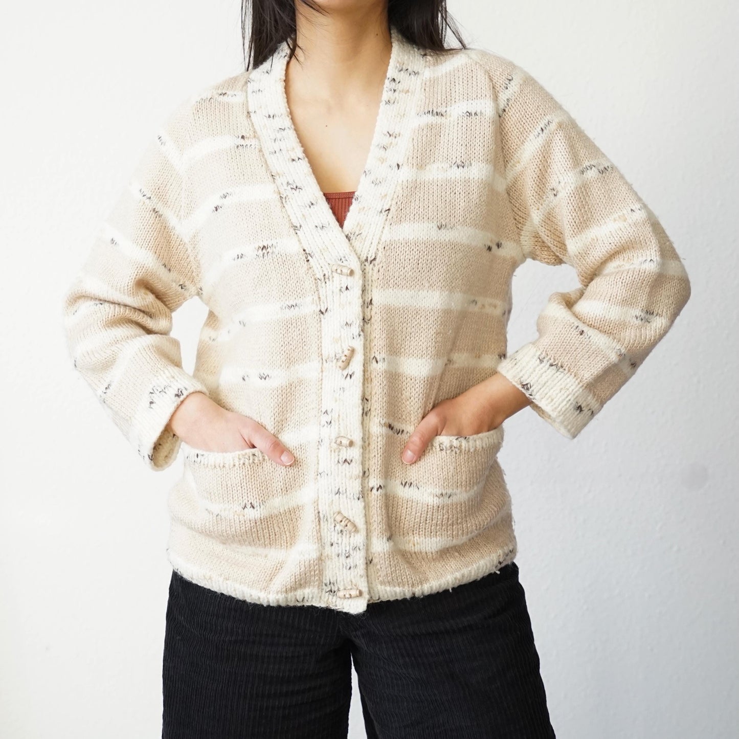 Vintage 90s Cardigan size S beige