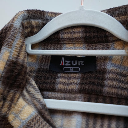 Vintage teddy flannel Shirt Size M-L cotton linen