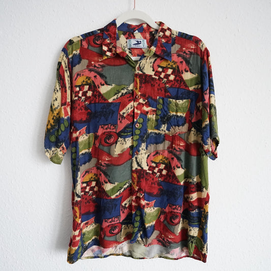Vintage 80s colorful Shirt men size S-M