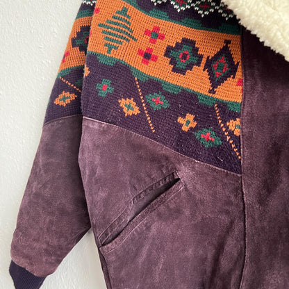 Vintage Leather Bomber Jacket men Size M