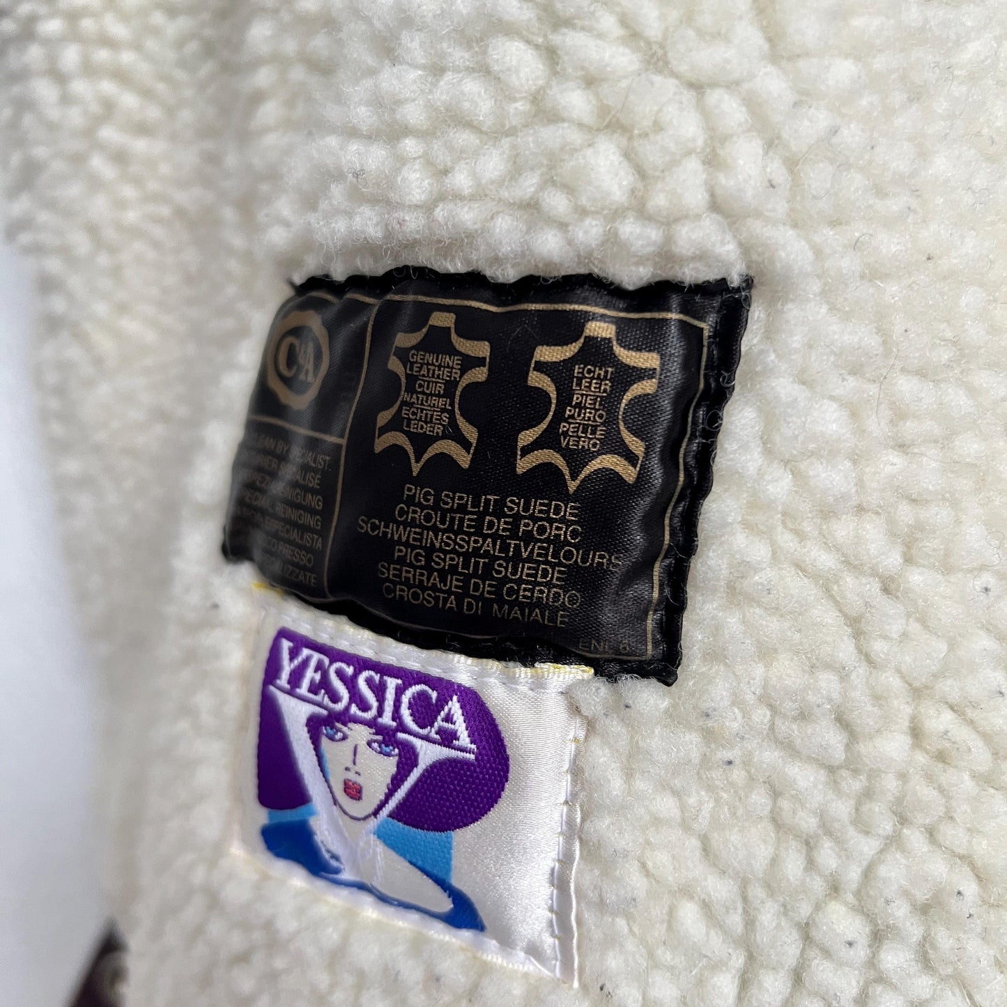 Vintage Leather Bomber Jacket men Size M