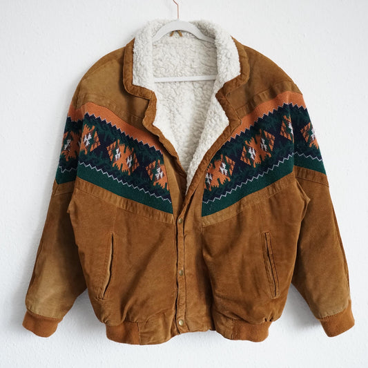 Vintage Leather Bomber Jacket men Size XL