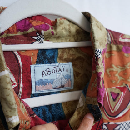 Vintage 80s silk shirt men size L