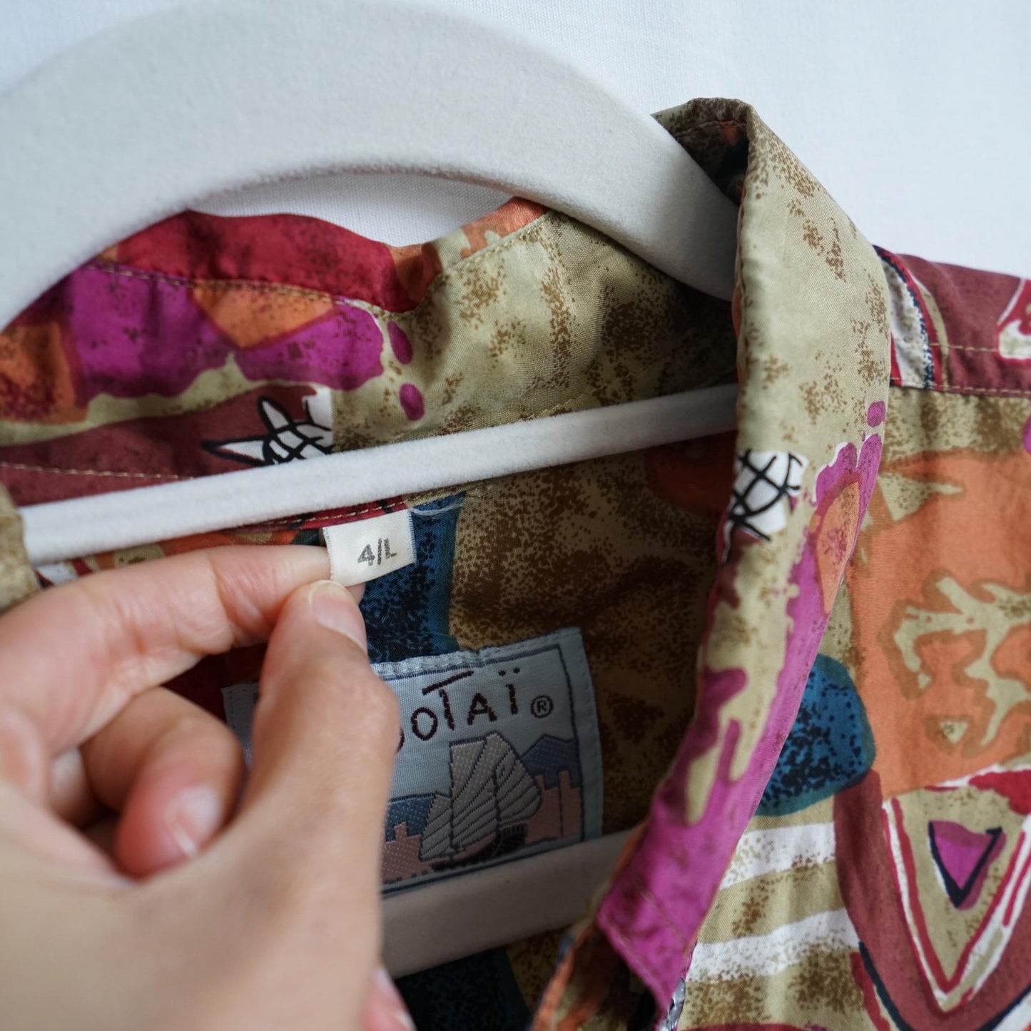 Vintage 80s silk shirt men size L