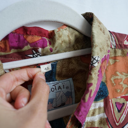 Vintage 80s silk shirt men size L