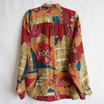 Vintage 80s silk shirt men size L