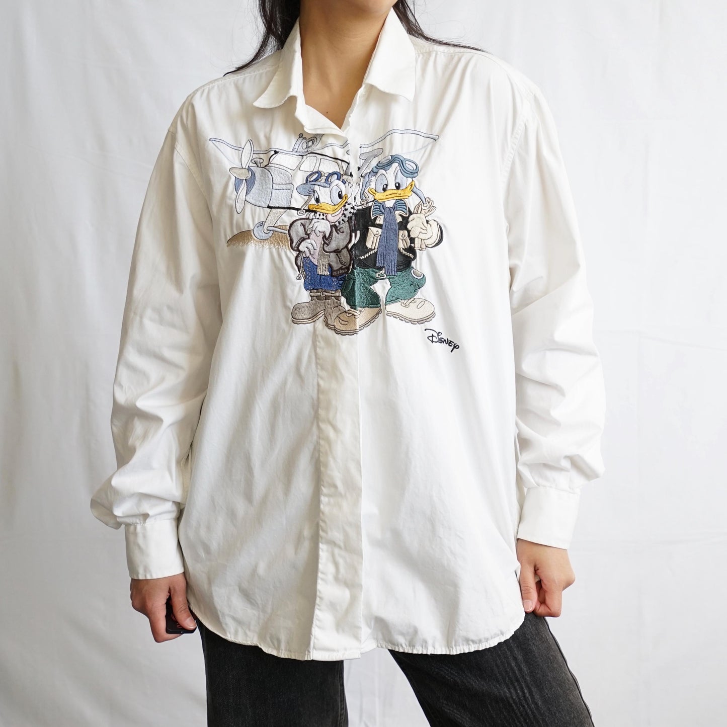 Vintage Disney Shirt size L Donald Duck Shirt embroidery