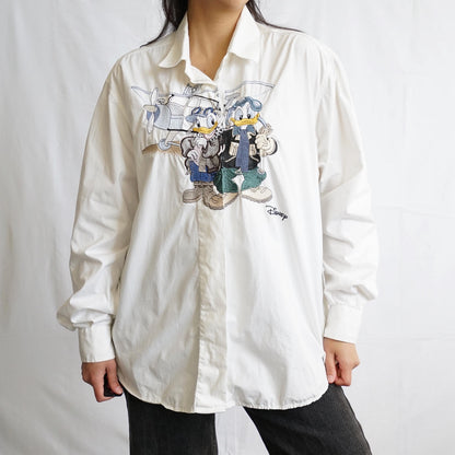 Vintage Disney Shirt size L Donald Duck Shirt embroidery