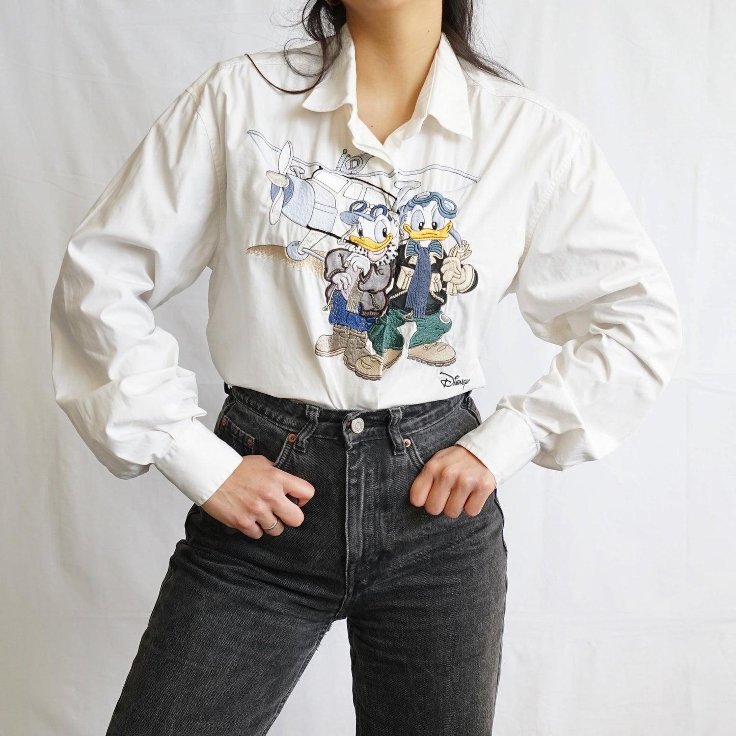 Vintage Disney Shirt size L Donald Duck Shirt embroidery