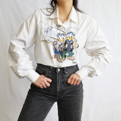 Vintage Disney Shirt size L Donald Duck Shirt embroidery