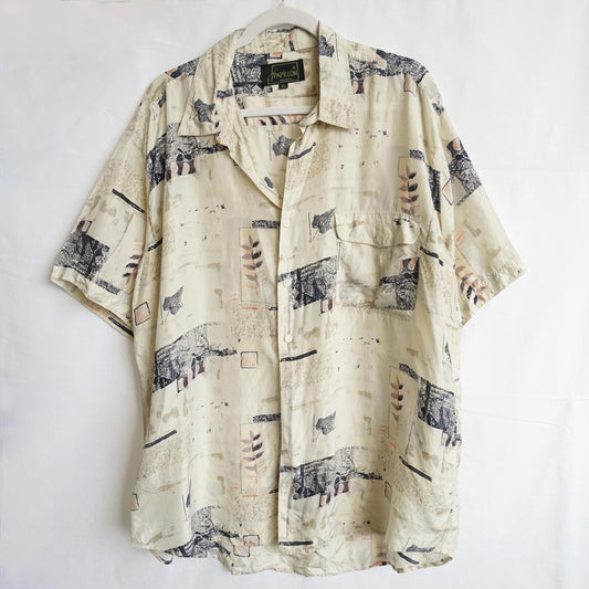 Vintage 80s silk shirt size XL
