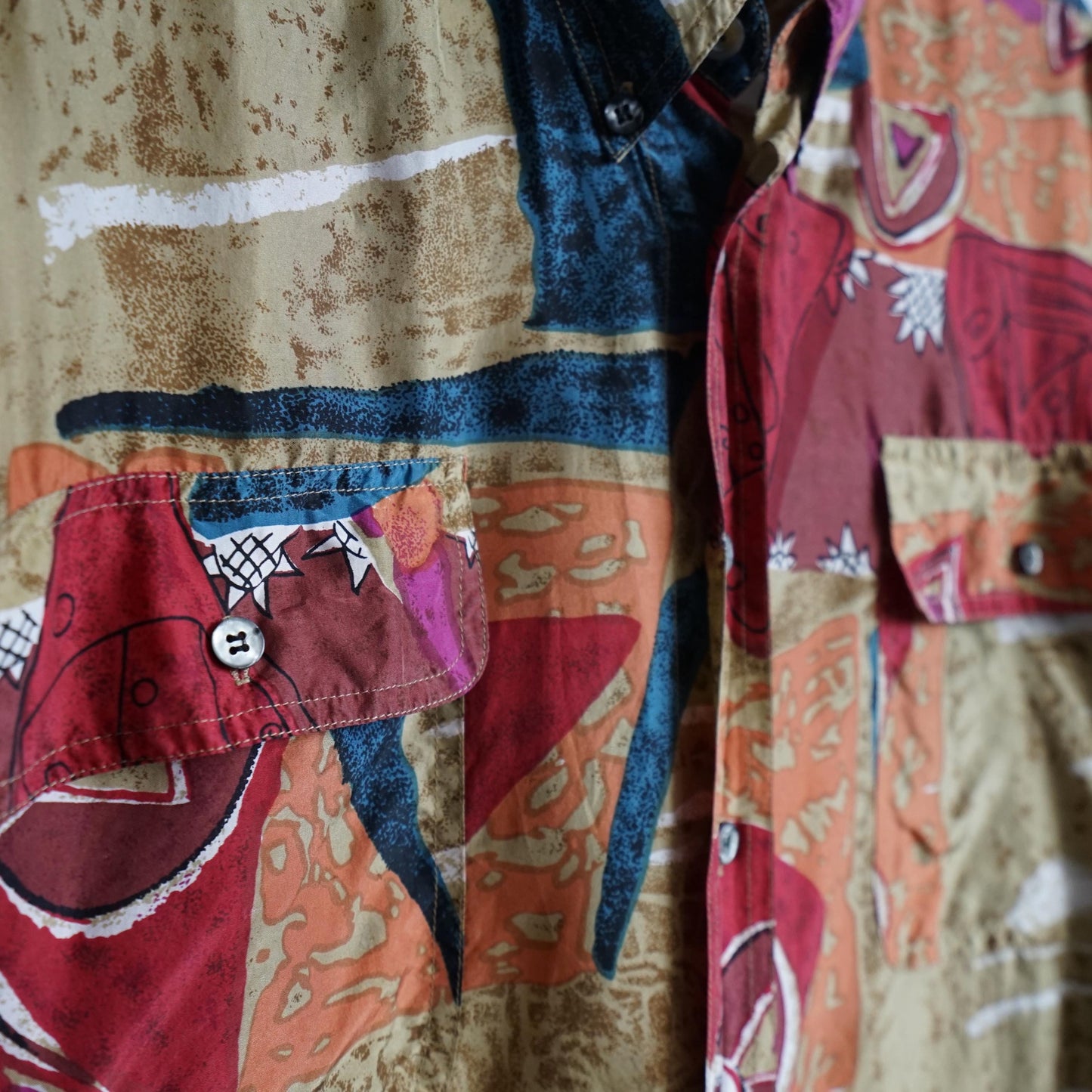 Vintage 80s silk shirt men size L