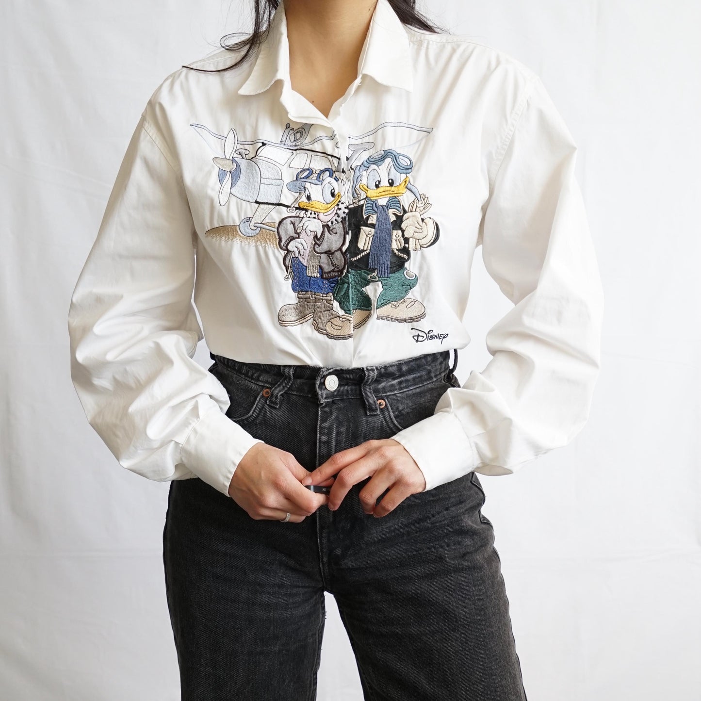 Vintage Disney Shirt size L Donald Duck Shirt embroidery