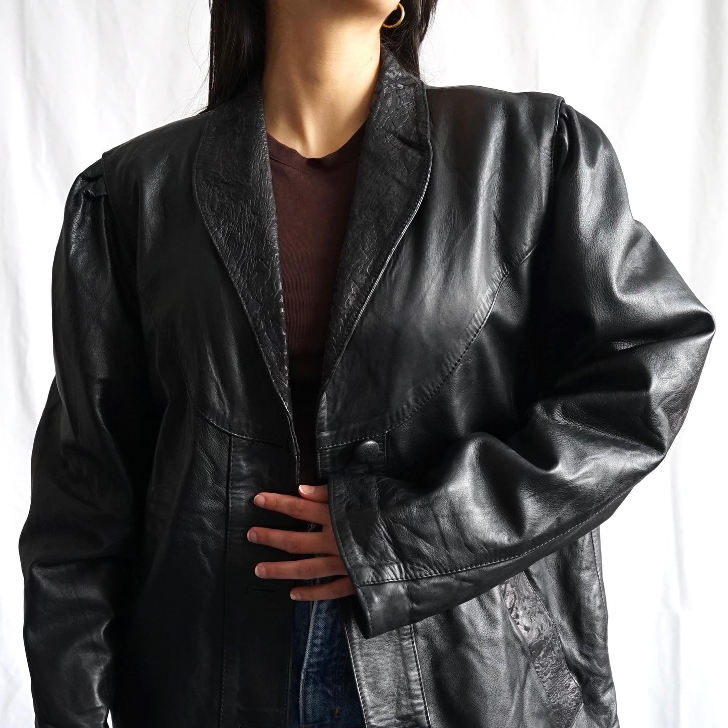 Vintage 80s leather jacket size M-L