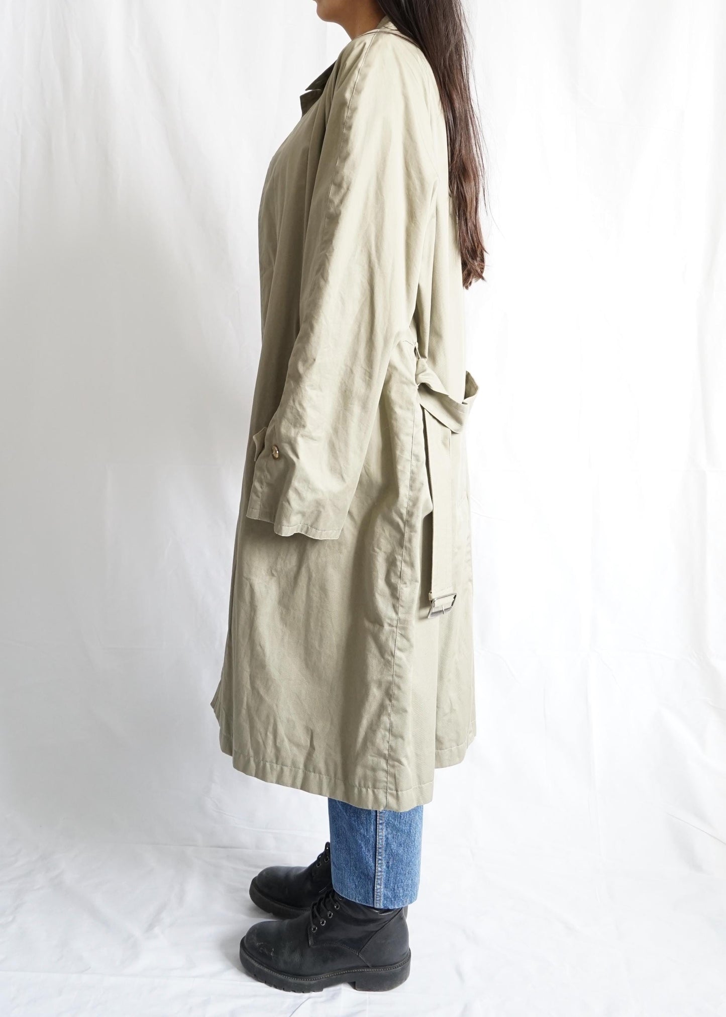Vintage 70s Trench Coat Size L beige coat
