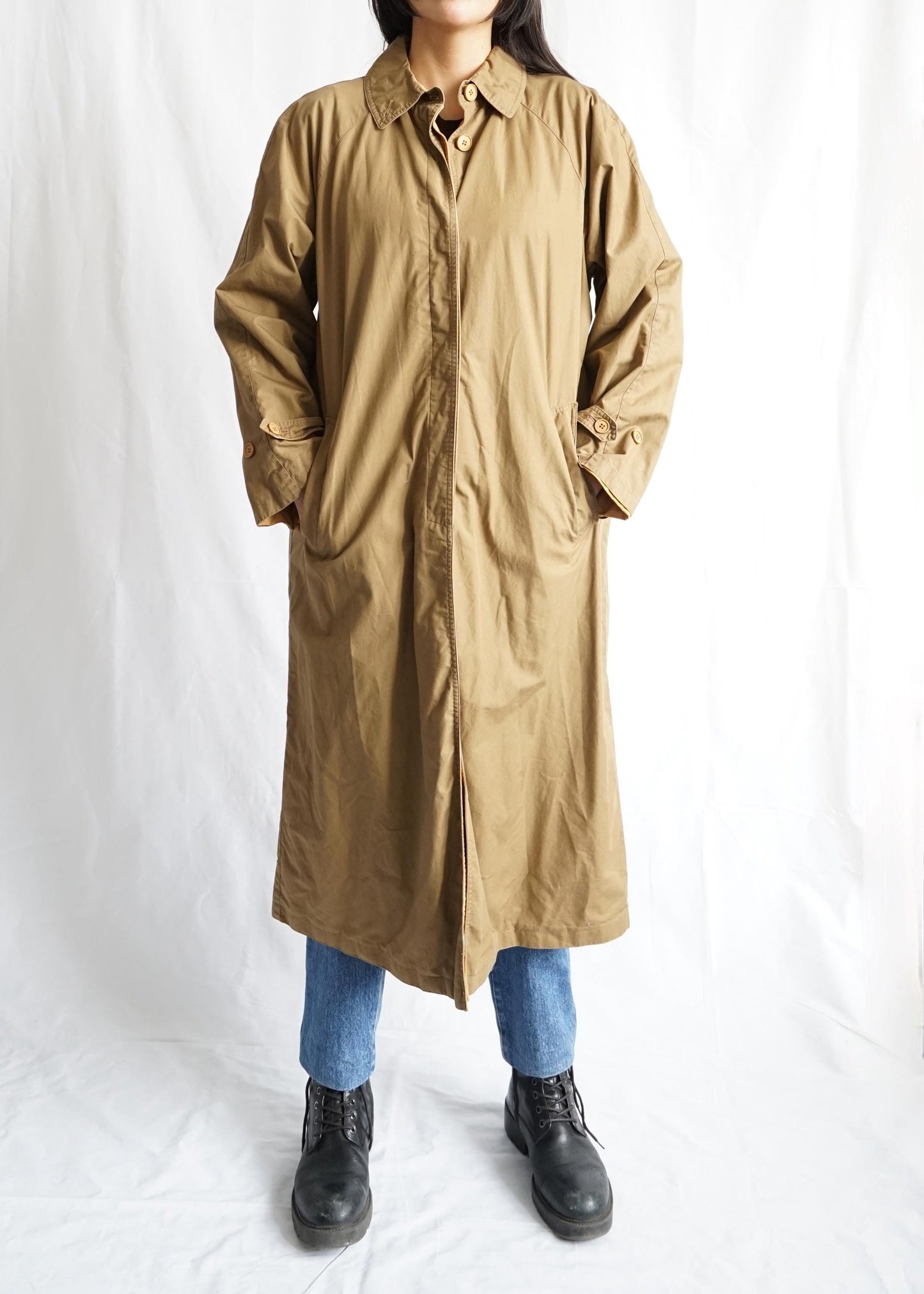 Vintage 70s Trench Coat Size M brown