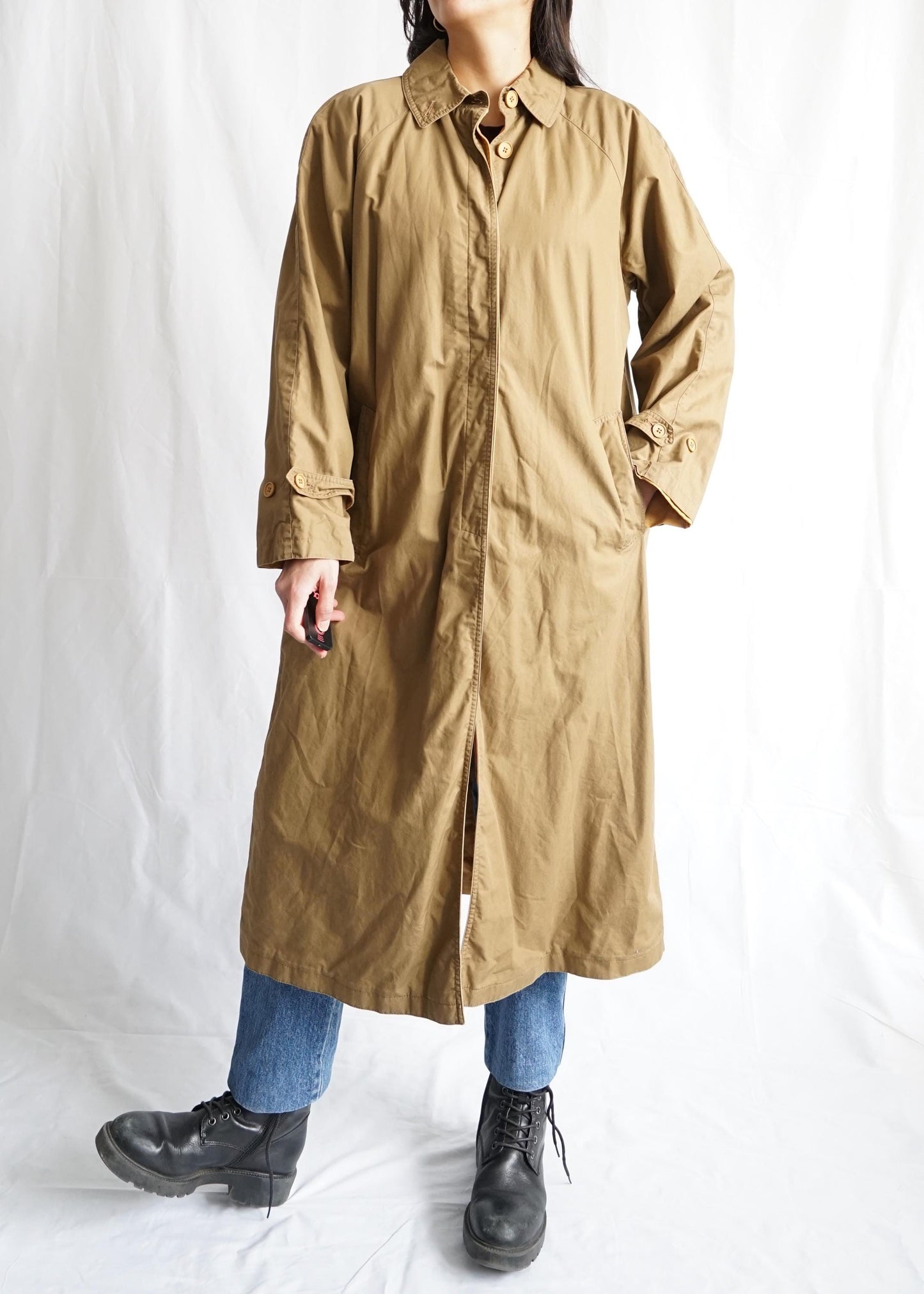 Vintage 70s Trench Coat Size M brown