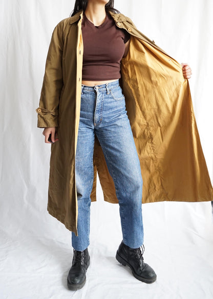 Vintage 70s Trench Coat Size M brown