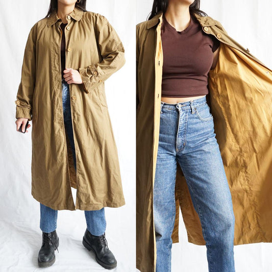 Vintage 70s Trench Coat Size M brown