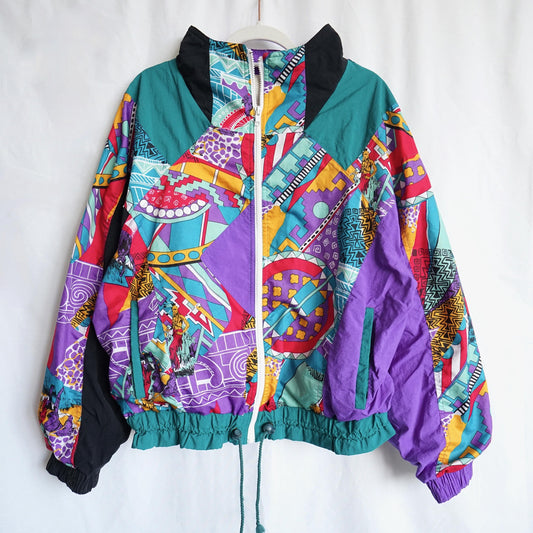 Vintage 80s colorful Sport Jacket Size M