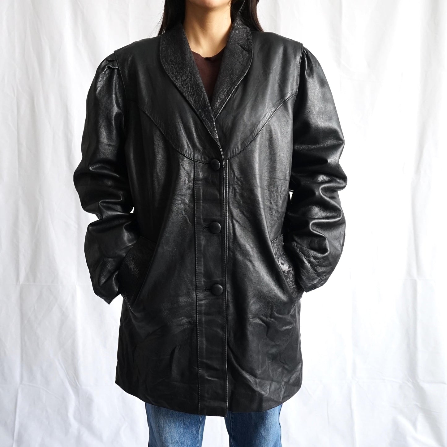 Vintage 80s leather jacket size M-L