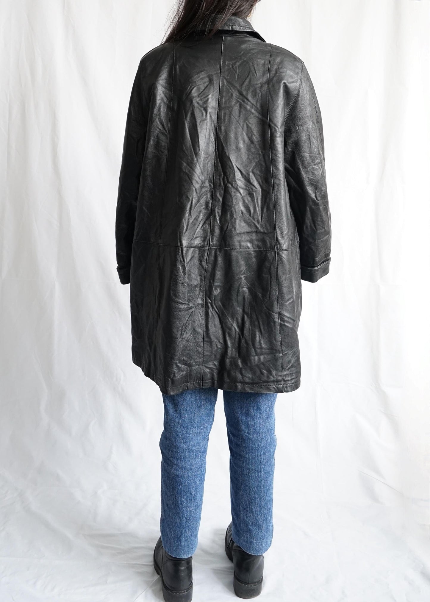 Vintage 90s leather coat size M