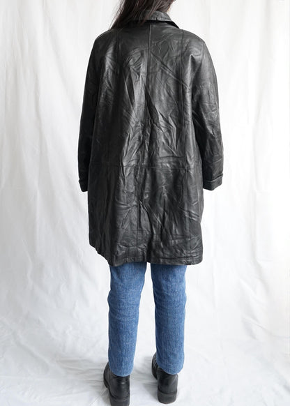 Vintage 90s leather coat size M
