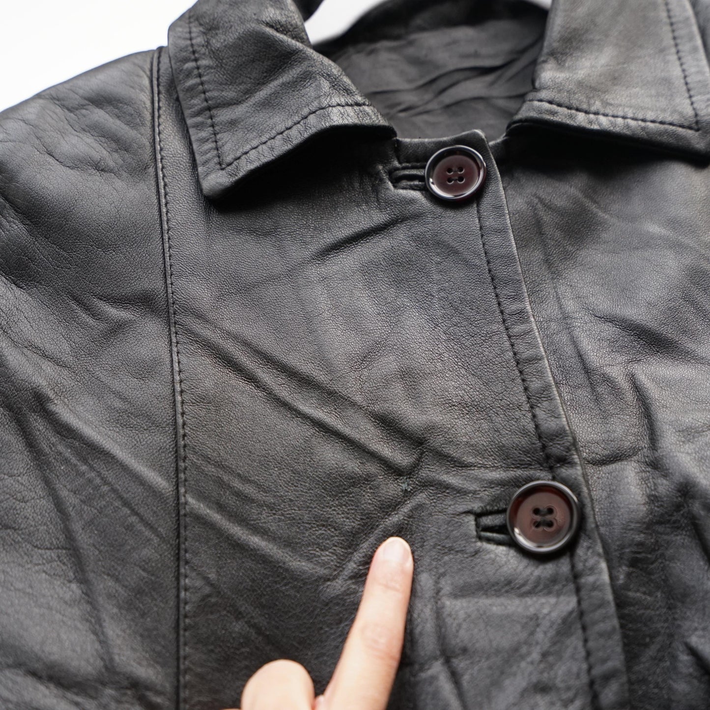 Vintage 90s leather coat size M