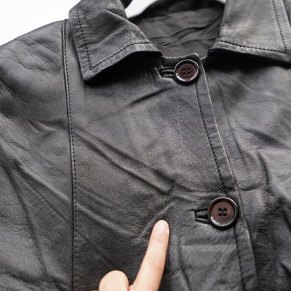 Vintage 90s leather coat size M