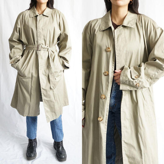 Vintage 70s Trench Coat Size L beige coat