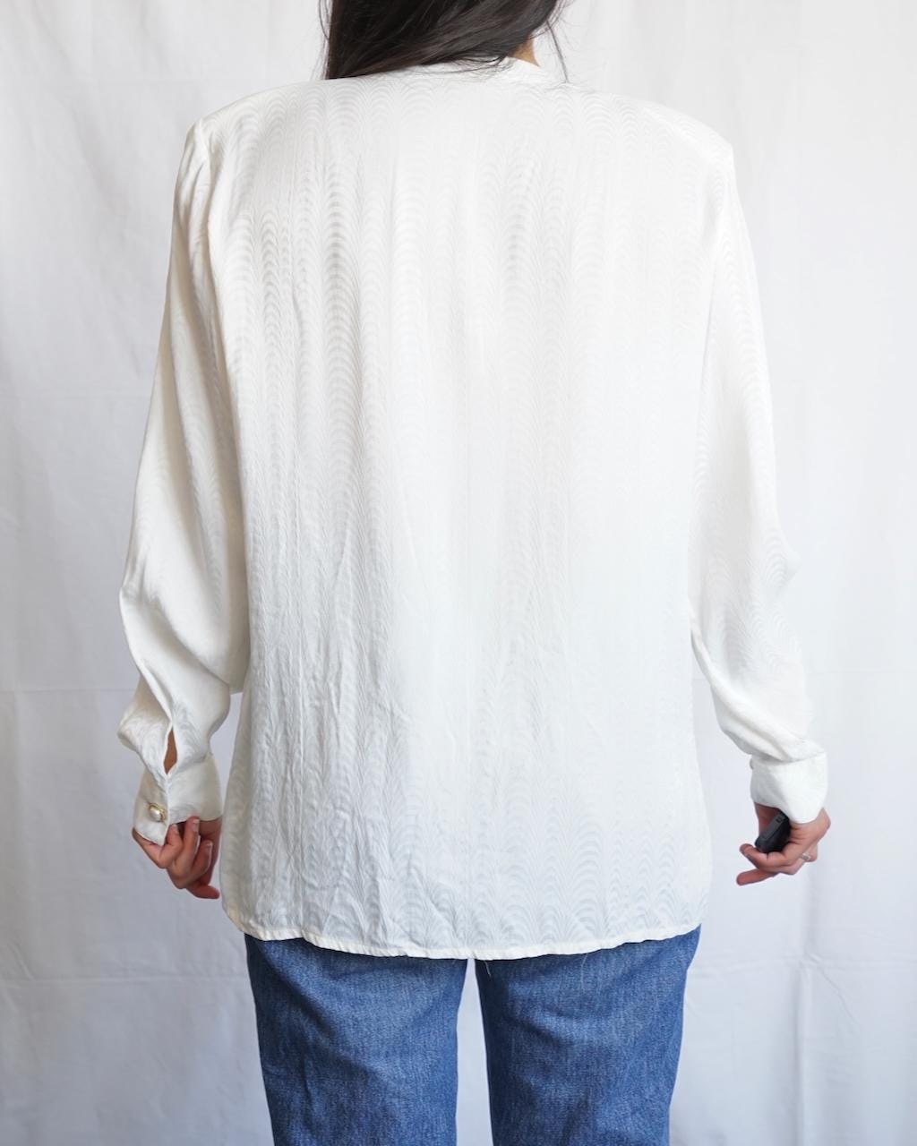Vintage 80s Blouse size M-L - silk blend