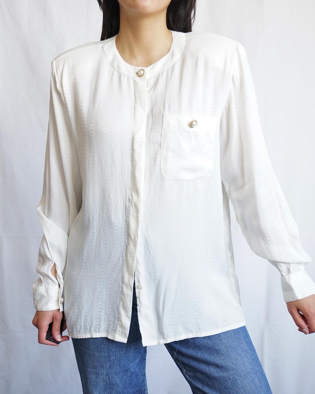 Vintage 80s Blouse size M-L - silk blend