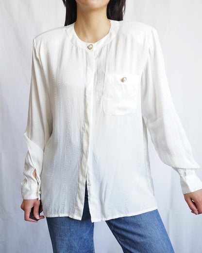 Vintage 80s Blouse size M-L - silk blend