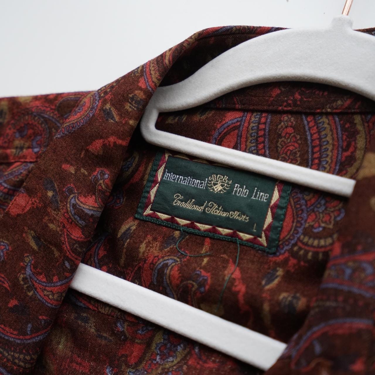 Vintage 80s shirt men size L paisley