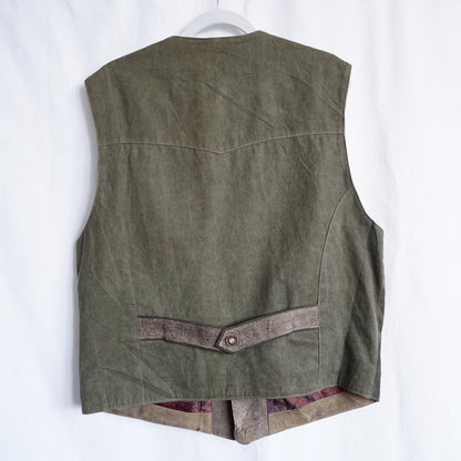 Vintage Leather Vest men Size M Austrian embroidery