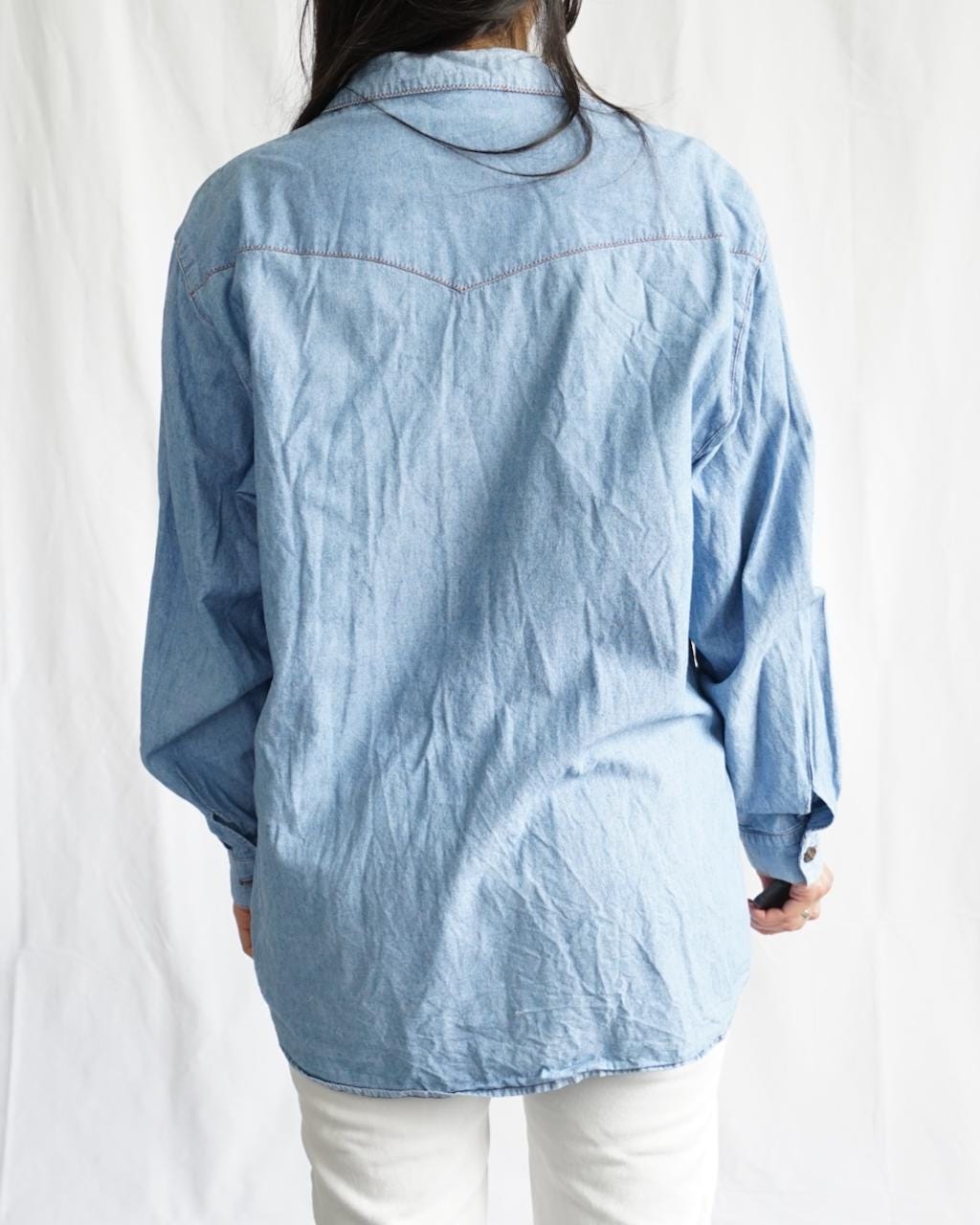 Vintage denim Shirt size M - embroidered