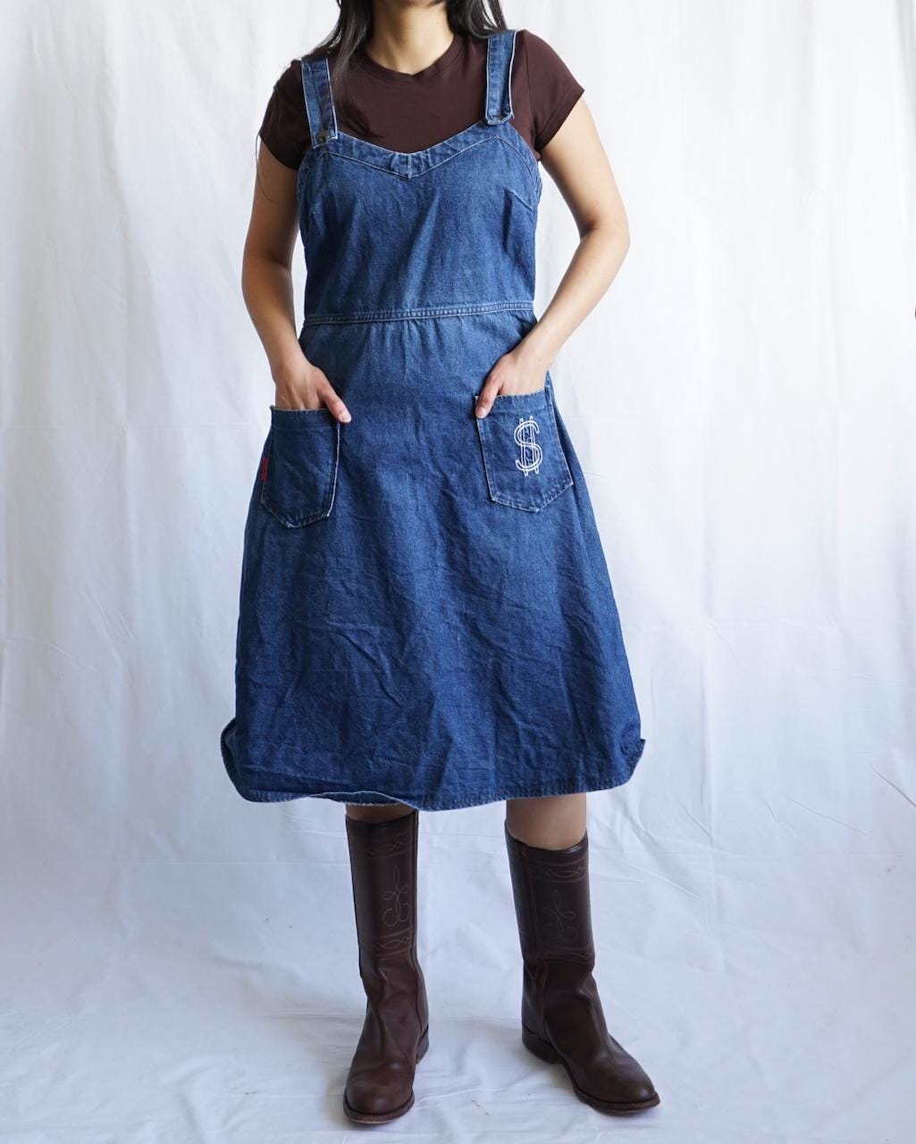 Vintage 90s denim dress Size L
